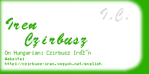 iren czirbusz business card
